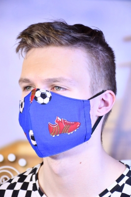 Mundmaske - Football in Blue