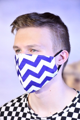 Mundmaske - Blue Zick Zack