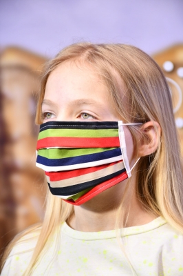 Kinder-Mundmaske - Farbe in Streifen