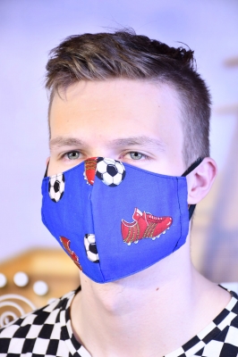 Mundmaske - Football in Blue