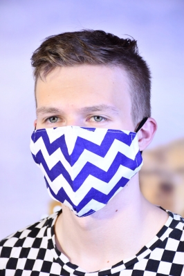 Mundmaske - Blue Zick Zack